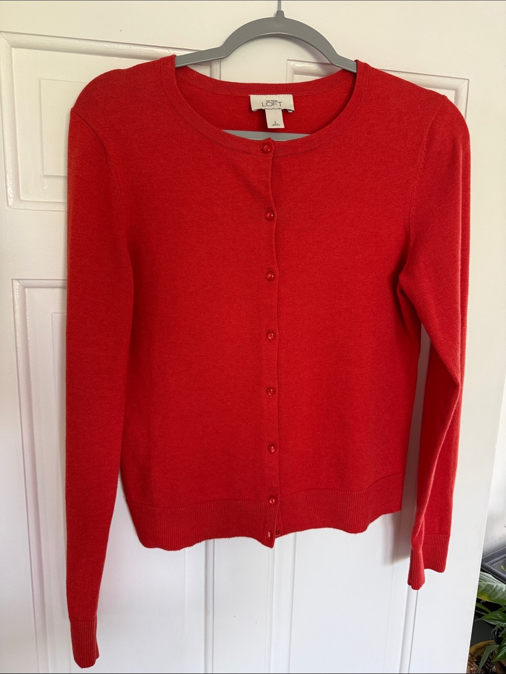 Y2K VINTAGE LOFT Pima Cotton Blend Cardigan Sweater | Persimmon Orange | Size S